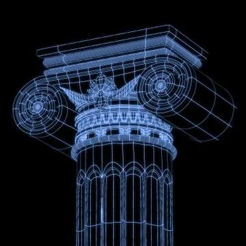 Greek column grid in black background Stock Illustration