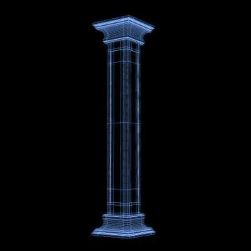 Greek column grid in black background Stock Illustration