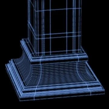 Greek column grid in black background Stock Illustration