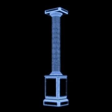 Greek column grid in black background Stock Illustration