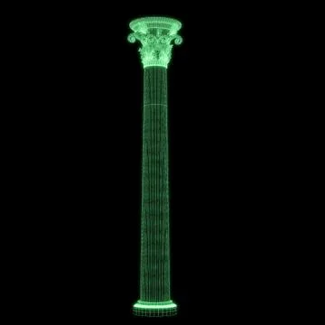 Greek column grid in black background Stock Illustration