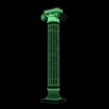 Greek column grid in black background Stock Illustration
