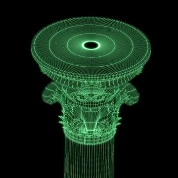 Greek column grid in black background Stock Illustration