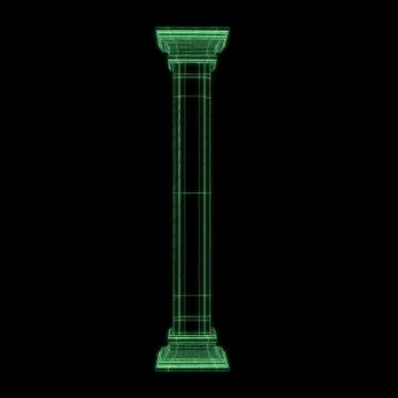 Greek column grid in black background Stock Illustration