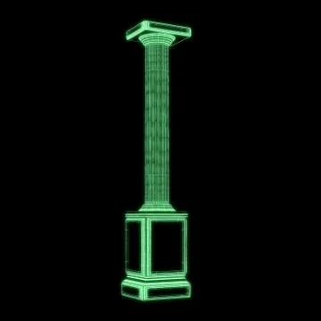 Greek column grid in black background Stock Illustration