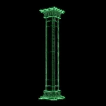 Greek column grid in black background Stock Illustration
