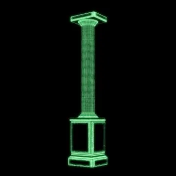 Greek column grid in black background Stock Illustration