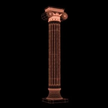Greek column grid in black background Stock Illustration