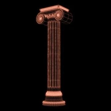 Greek column grid in black background Stock Illustration