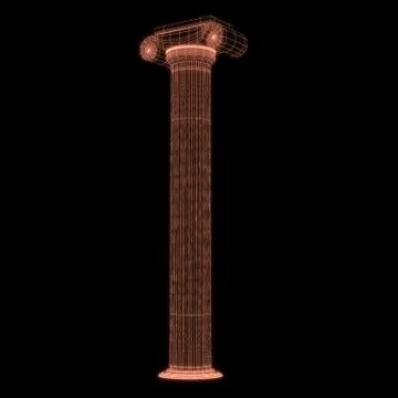 Greek column grid in black background Stock Illustration