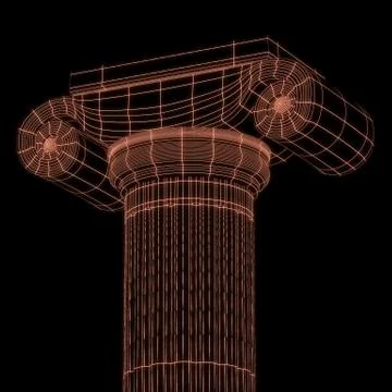 Greek column grid in black background Stock Illustration