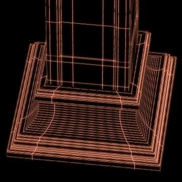 Greek column grid in black background Stock Illustration