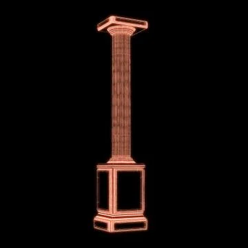 Greek column grid in black background Stock Illustration
