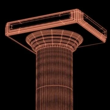 Greek column grid in black background Stock Illustration