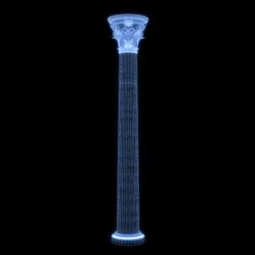 Greek column grid in black background Stock Illustration