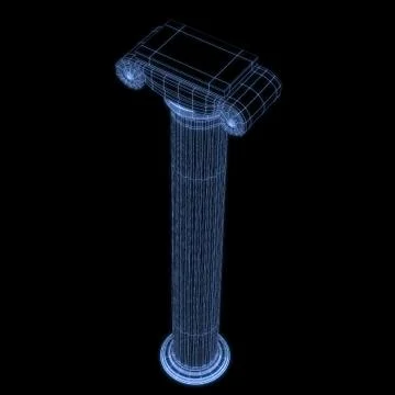 Greek column grid in black background Stock Illustration