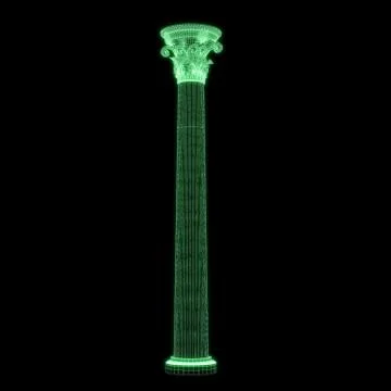 Greek column grid in black background Stock Illustration