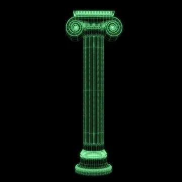 Greek column grid in black background Stock Illustration