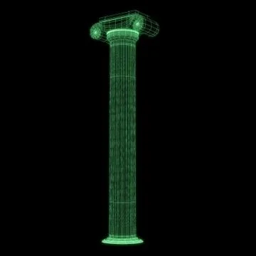 Greek column grid in black background Stock Illustration