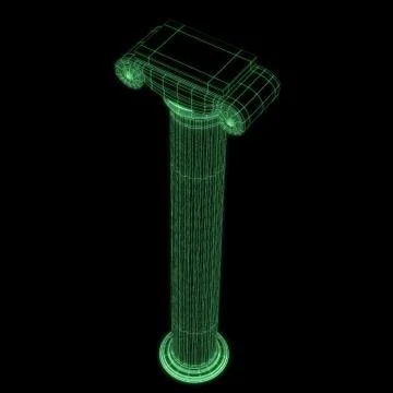 Greek column grid in black background Stock Illustration