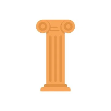 Greek column icon flat vector. Roman pillar Stock Illustration