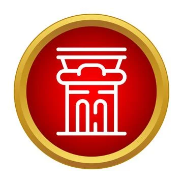 Greek column icon representing ancient architecture history Ilustración de archivo