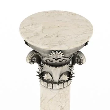 Greek column marble in white background Stock Illustration