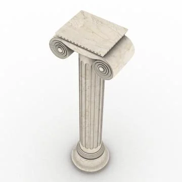 Greek column marble in white background Stock Illustration