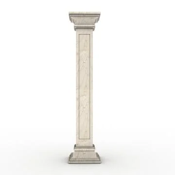 Greek column marble in white background Stock Illustration