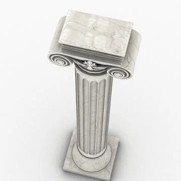 Greek column marble in white background Stock Illustration