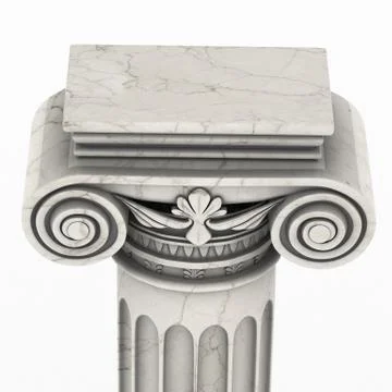 Greek column marble in white background Stock Illustration