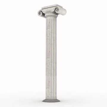 Greek column marble in white background Stock Illustration
