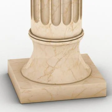 Greek column marble in white background Stock Illustration