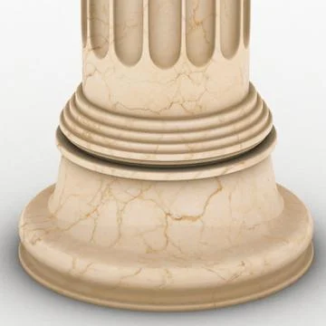 Greek column marble in white background Stock Illustration