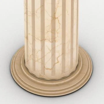 Greek column marble in white background Stock Illustration