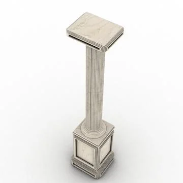 Greek column marble in white background Stock Illustration