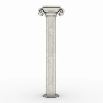 Greek column marble in white background Stock Illustration
