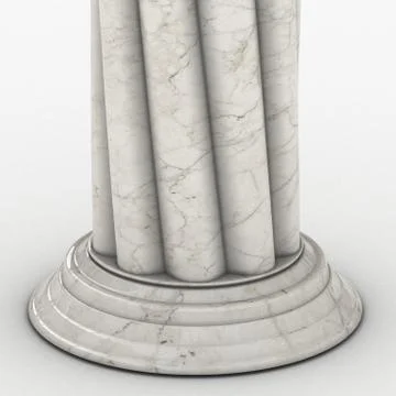 Greek column marble in white background Stock Illustration
