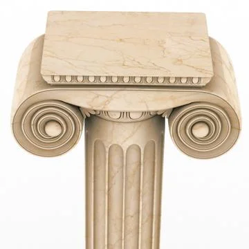 Greek column marble in white background Stock Illustration