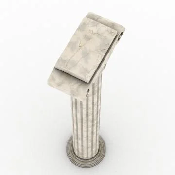 Greek column marble in white background Stock Illustration