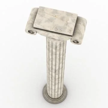 Greek column marble in white background Stock Illustration