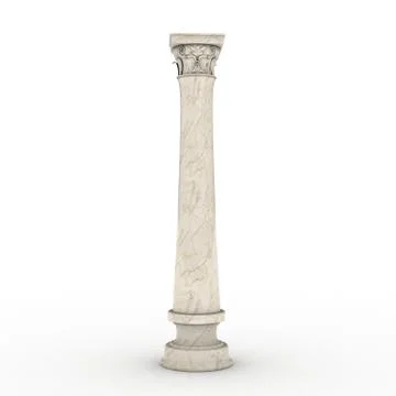 Greek column marble in white background Stock Illustration