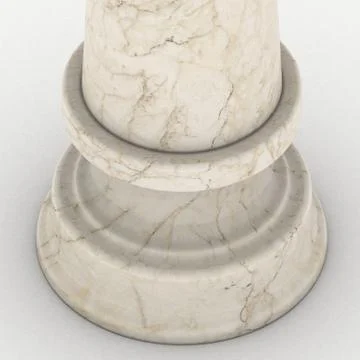 Greek column marble in white background Stock Illustration