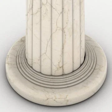 Greek column marble in white background Stock Illustration