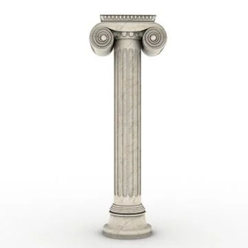 Greek column marble in white background Stock Illustration
