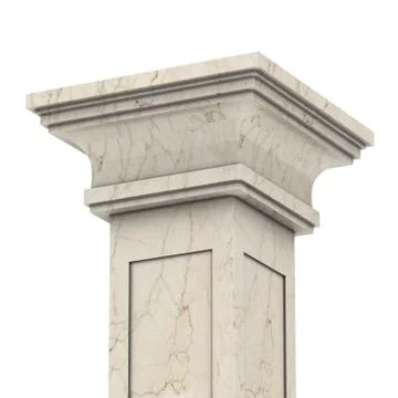 Greek column marble in white background Stock Illustration