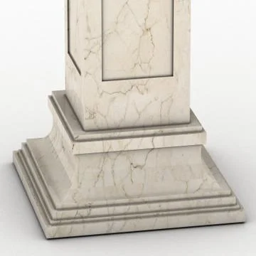 Greek column marble in white background Stock Illustration