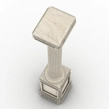 Greek column marble in white background Stock Illustration