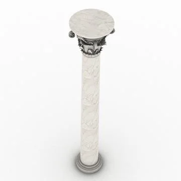 Greek column marble in white background Stock Illustration
