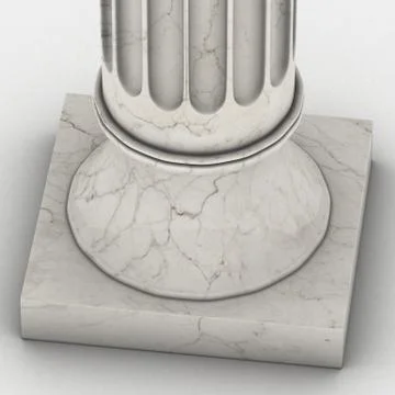 Greek column marble in white background Stock Illustration